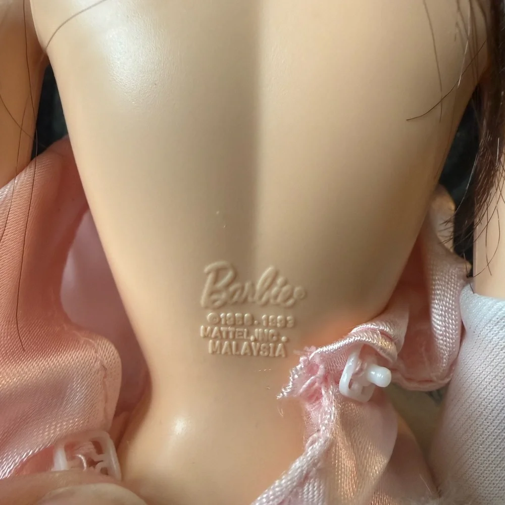 Barbie Reproduction Mattel 35th Anniversary 1958-1993 Pink Satin Dress Doll